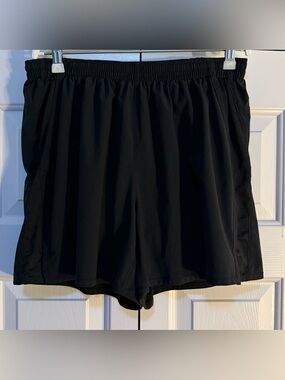 Rabbit Running Lined Womens XL Black Polyester Drawstring Zip Pockets Shorts